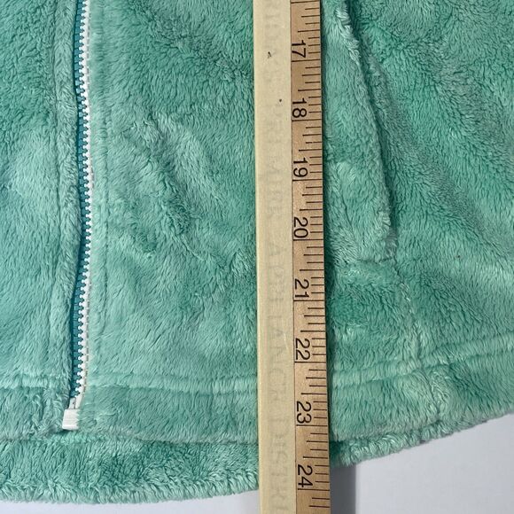 The North Face Girls Large 14-16 Fleece Jacket Full Zip Mint Green Fuzzy Soft - Picture 9 of 11